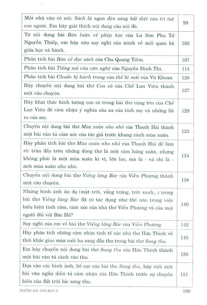 NHỮNG BÀI VĂN MẪU LỚP 9 (Biên soạn theo Chương trình GDPT mới)